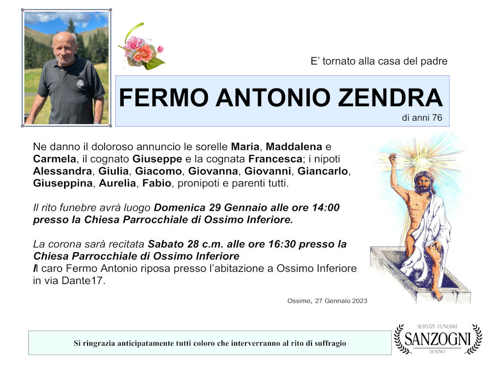 27 gen 2023: def fermo antonio zendra