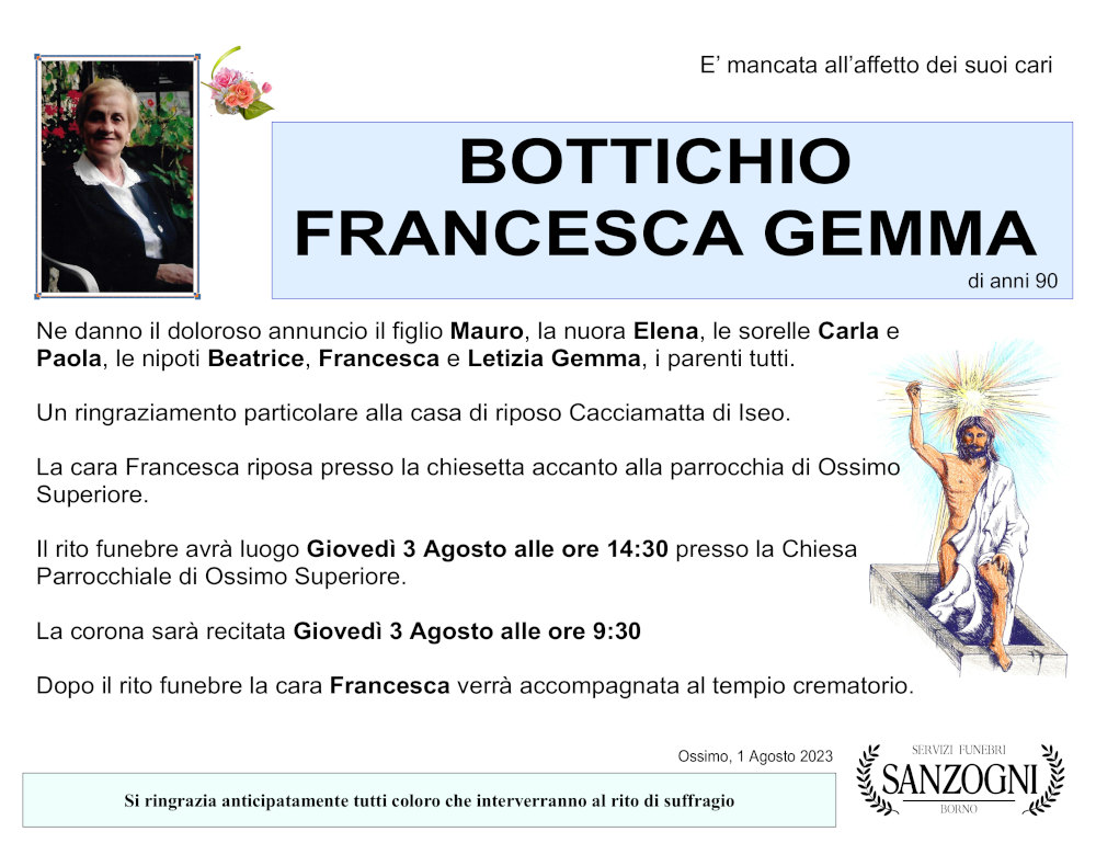 1 agosto 2023: def francesca bottichio