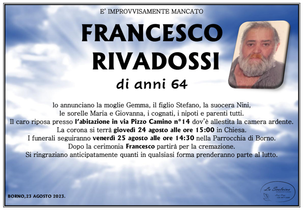 23 agosto 2023: def Francesco Rivadossi - Borno