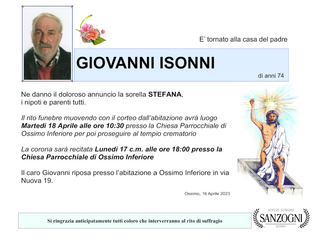 16 aprile 2023: def giovanni isonni ossimo inf