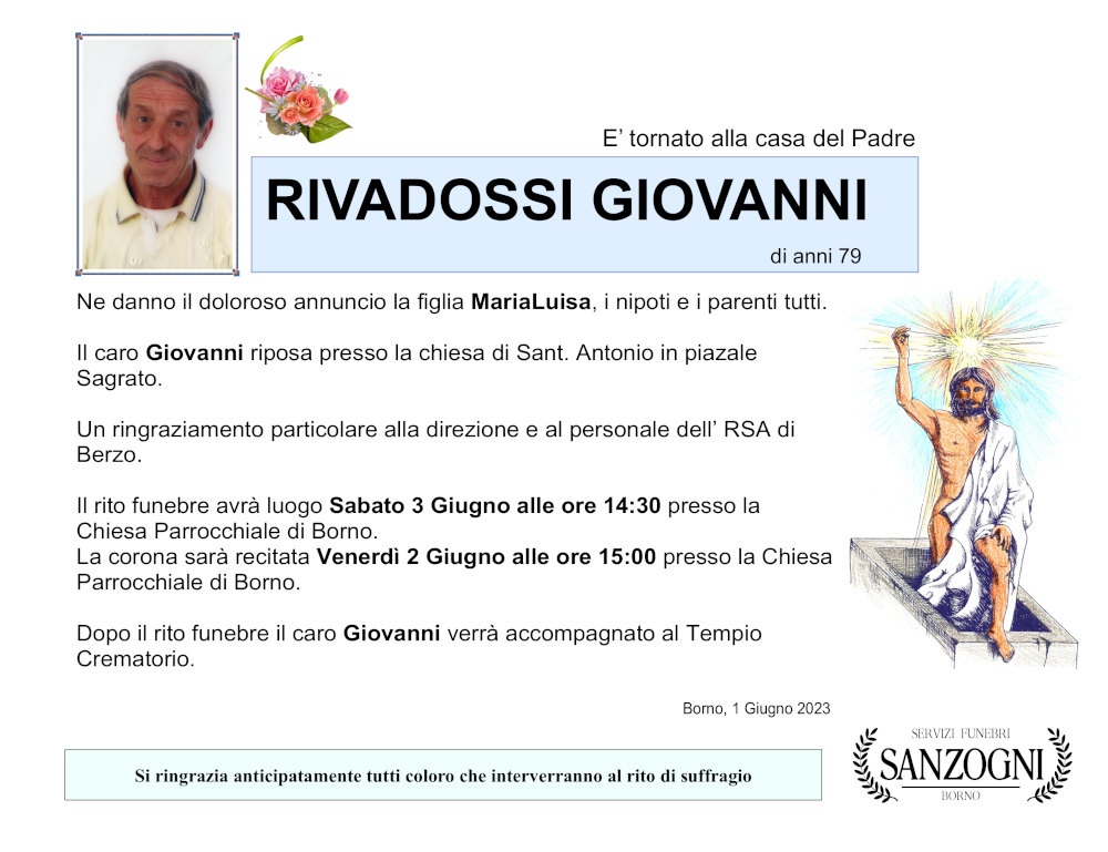 1 giugno 2023: def giovanni rivadossi