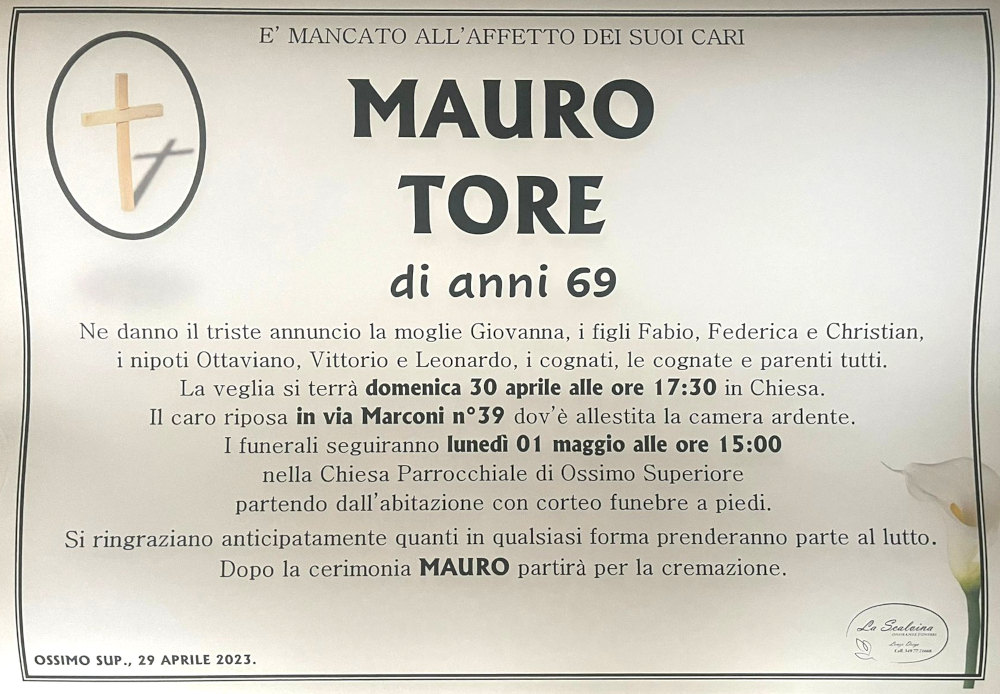 29 aprile 2023: def mauro tore