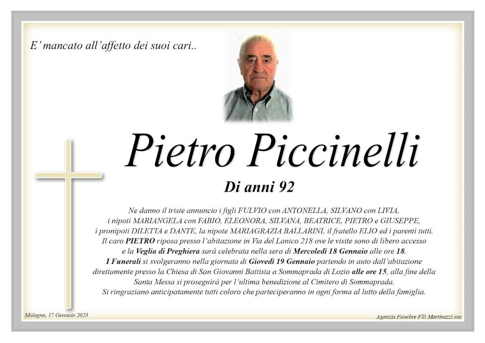 17 gen 2023: def pietro piccinelli