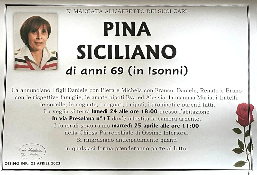 23 aprile 2023: def pina siciliano