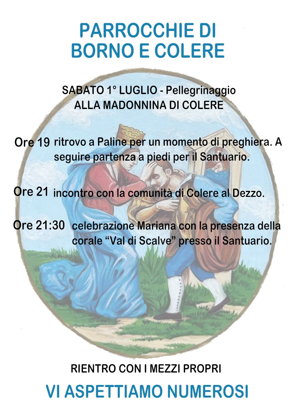 sab 1 luglio: Pellegrinaggio alla Madonnina di Colere