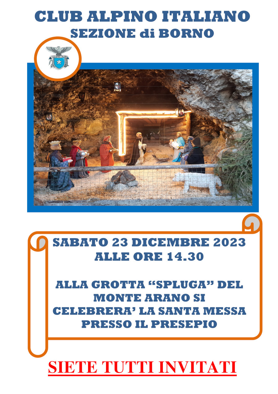 23 dicembre 2023 ore 14.30: s. Messa Monte Arano - Borno