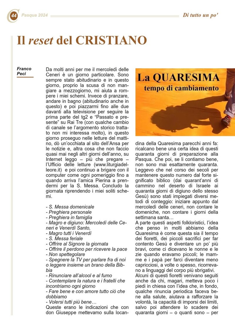 Il reset del CRISTIANO 