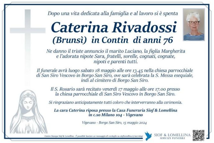 15 maggio 2024: def Caterina Rivadossi - Borno