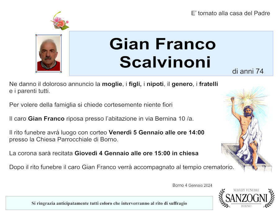 4 gennaio 2024: def Gian Franco Scalvinoni - Borno