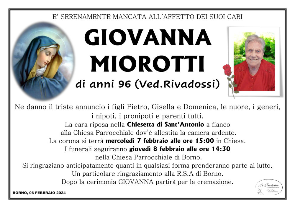 6 febbraio 2024: def Giovanna Miorotti - Borno