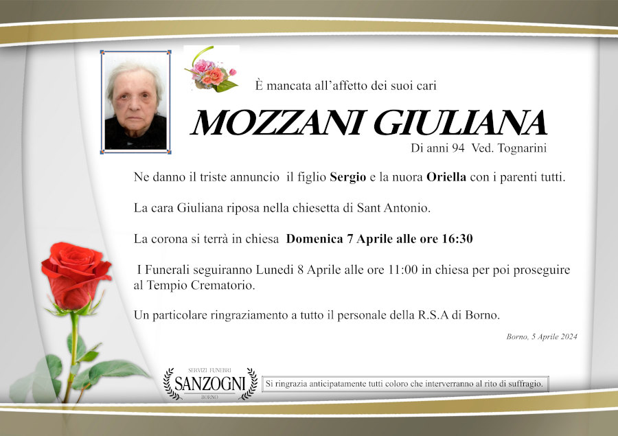 4 aprile 2024: def Giuliana Mozzoni - Borno
