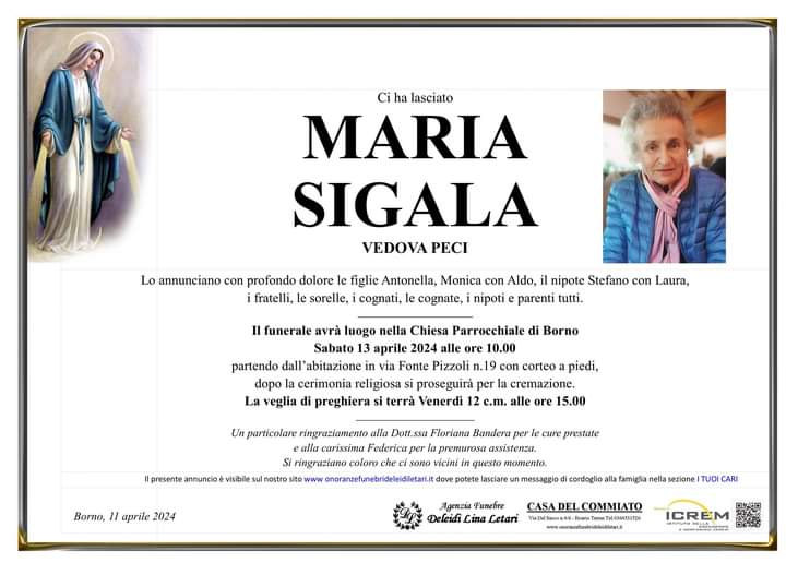 11 aprile 2024: def Maria Sigala - Borno