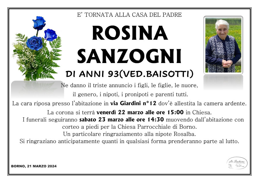 21 marzo 2024: def Rosina Sanzogni