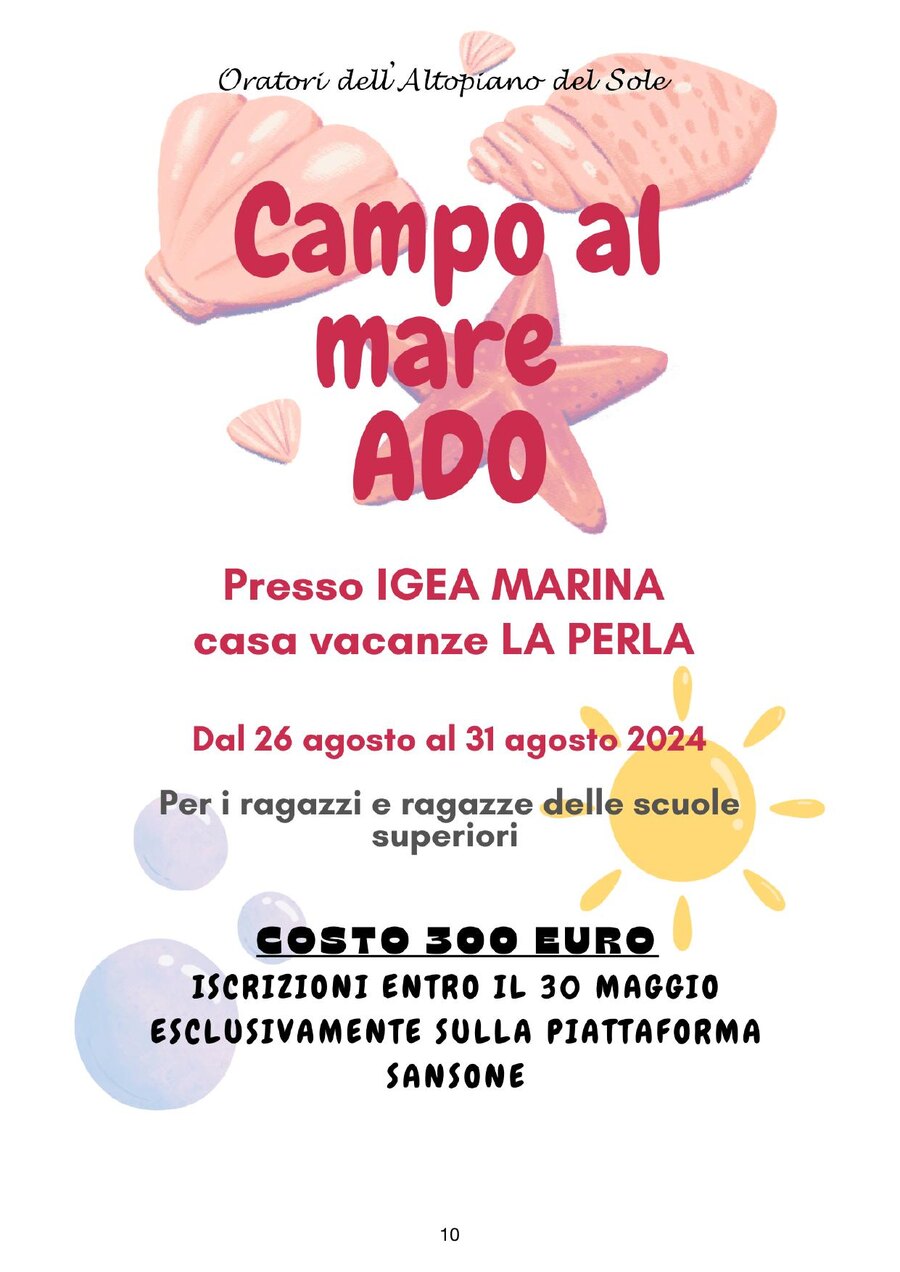 Proposte Oratorio Estate 2024