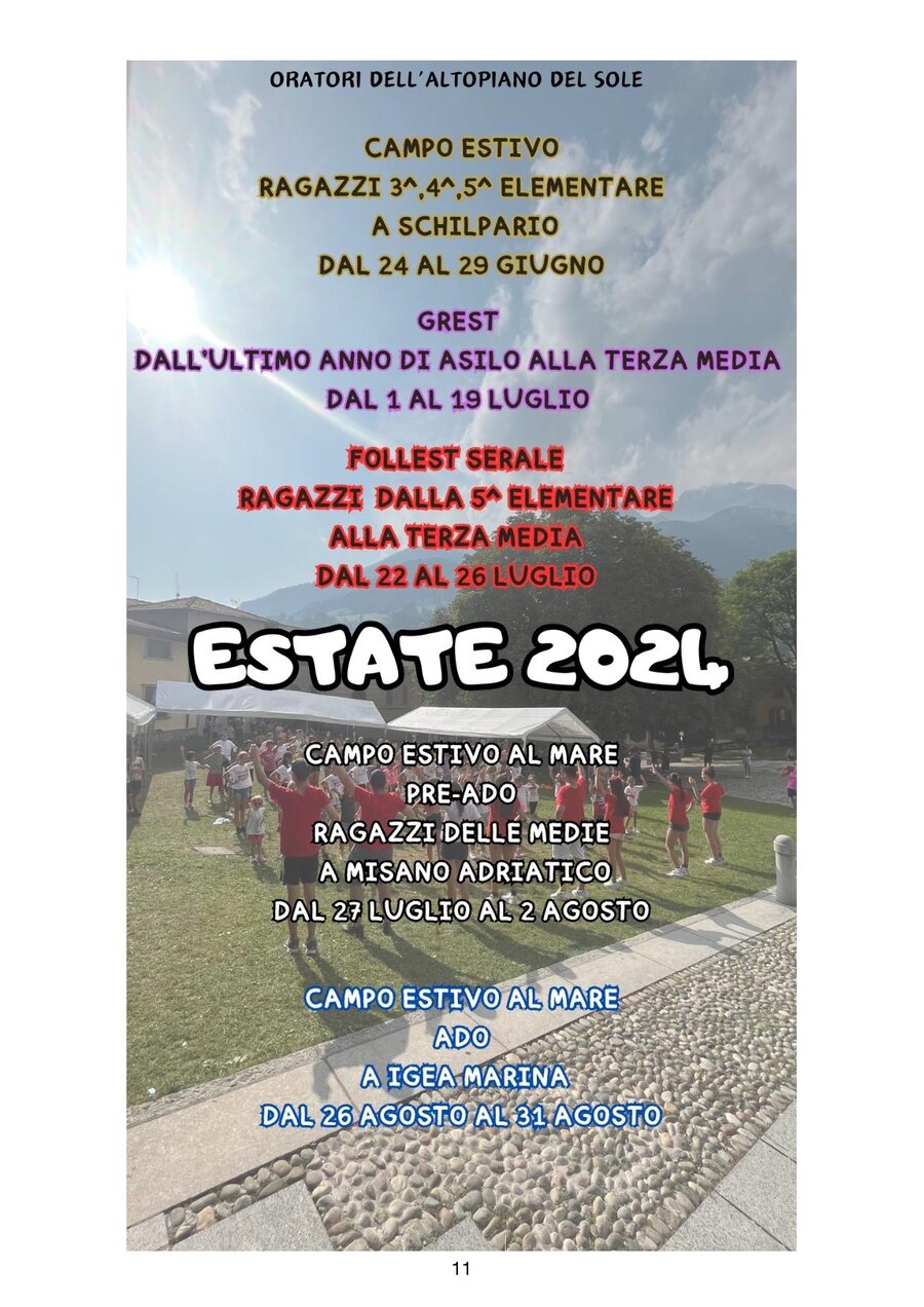 Proposte Oratorio Estate 2024