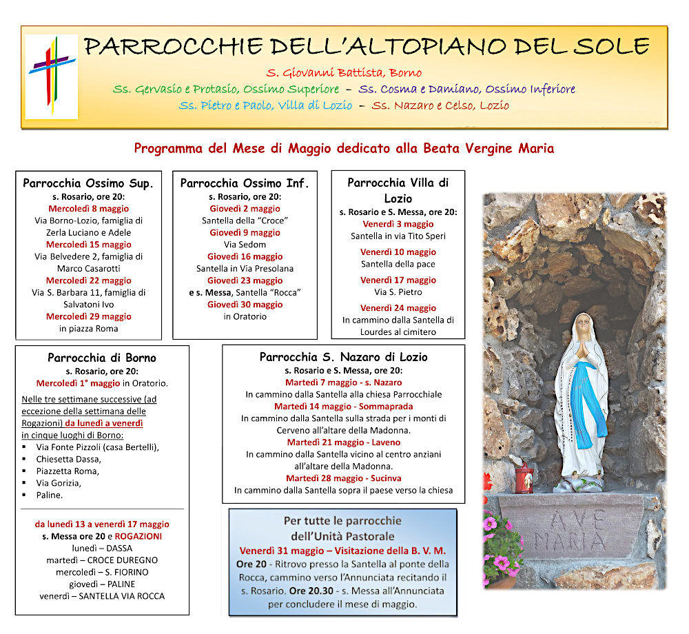 mese di maggio dedicato alla B.V. Maria