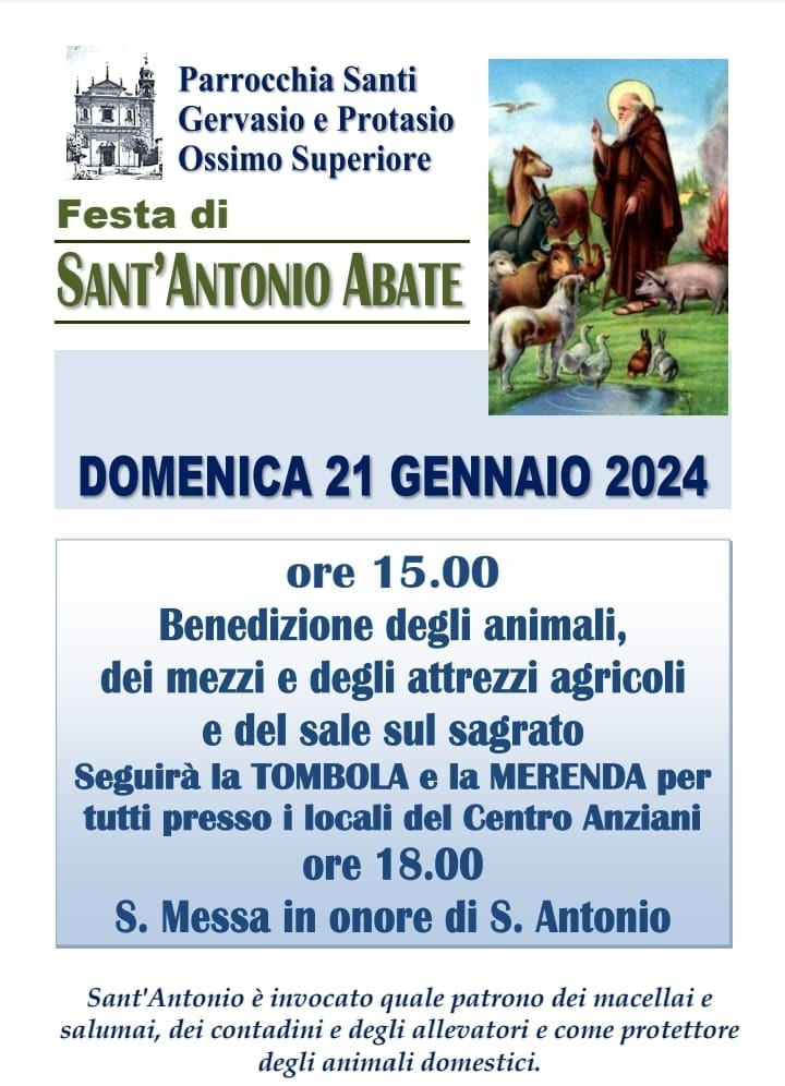 21 gennaio 2024: Festa di S. Antonio a Ossimo sup.