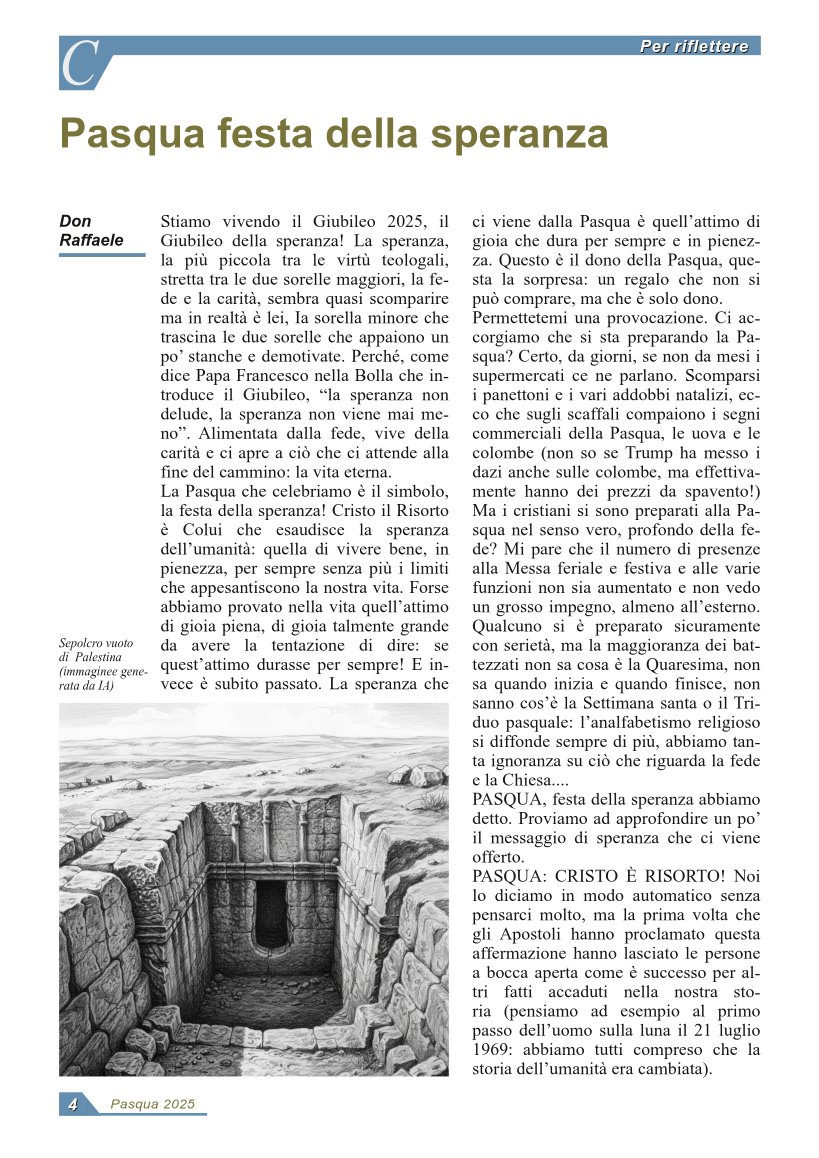 Pasqua festa della speranza