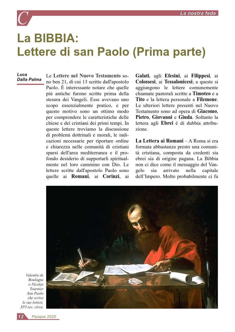 La BIBBIA: Lettere di san Paolo (Prima parte)