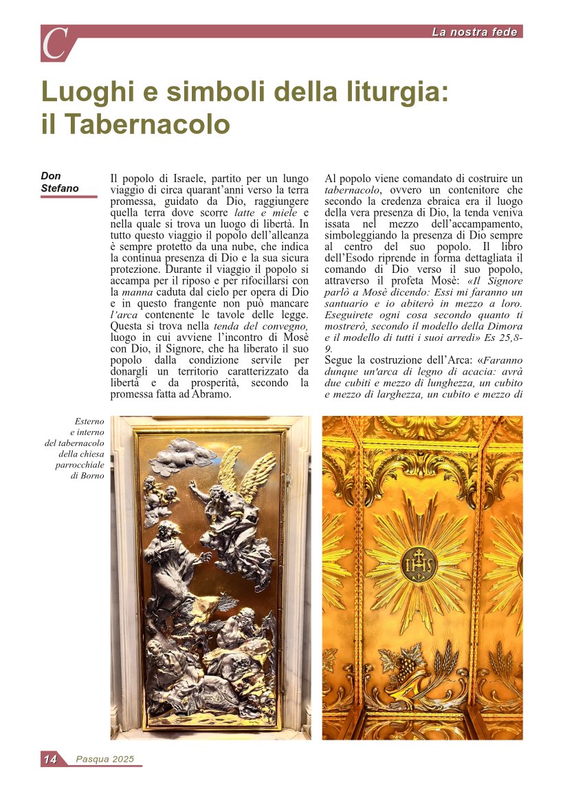 Luoghi e simboli della liturgia: il Tabernacolo