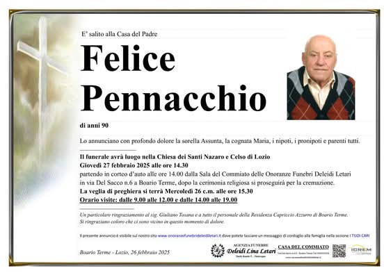 26-2-2025: def Felice Pennacchio - Lozio