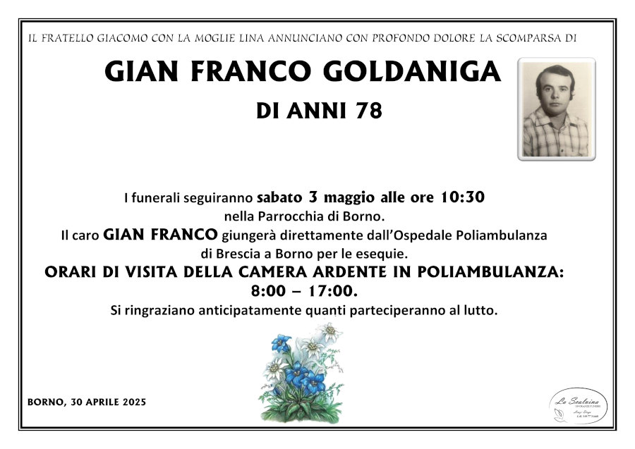 30 aprile 2025: Gian Franco Goldaniga - Borno