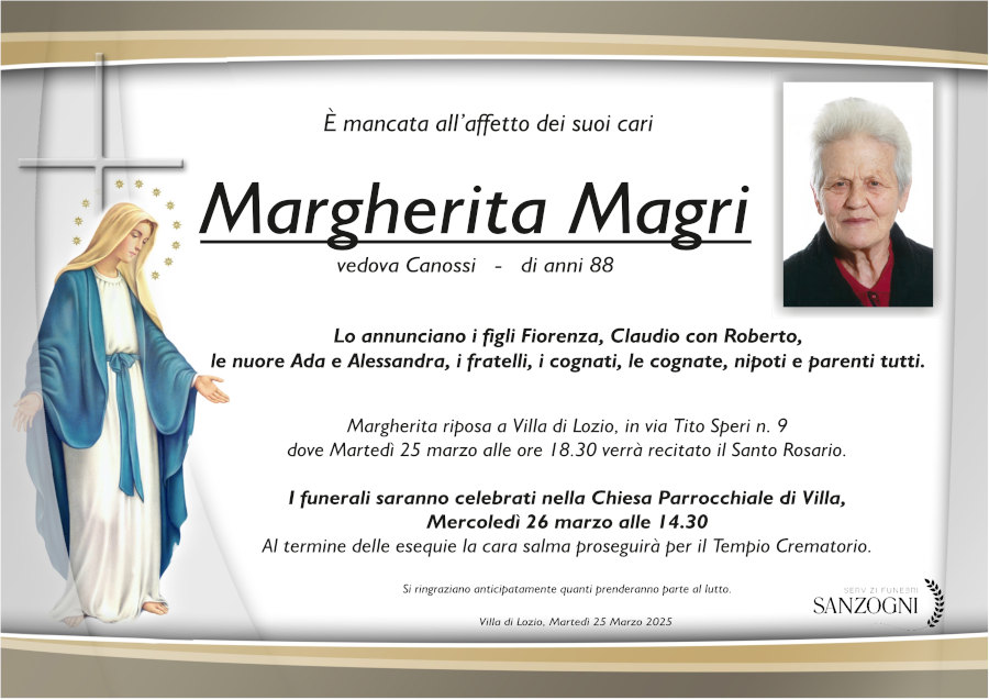 25 marzo 2025: def Margherita Magri - Lozio