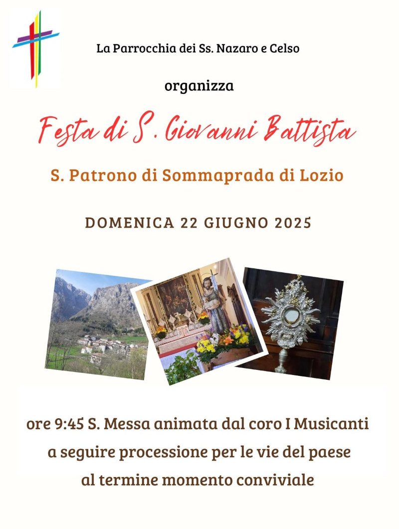 Domenica 22 giugno 2025: <b>S. Giovanni Battista</b> Festa del Patrono a Sommaprada di Lozio