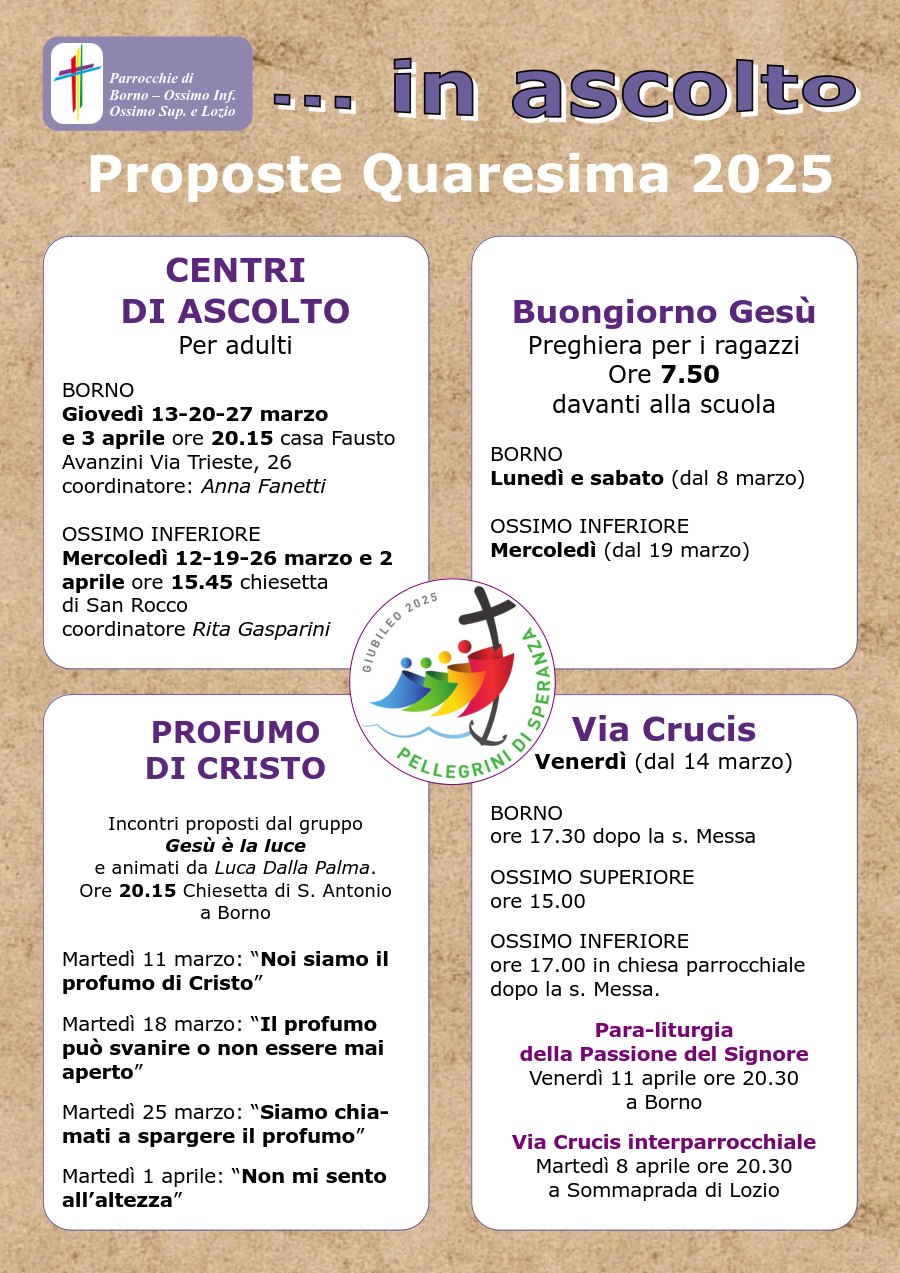<b>Proposte per la Quaresima</b>