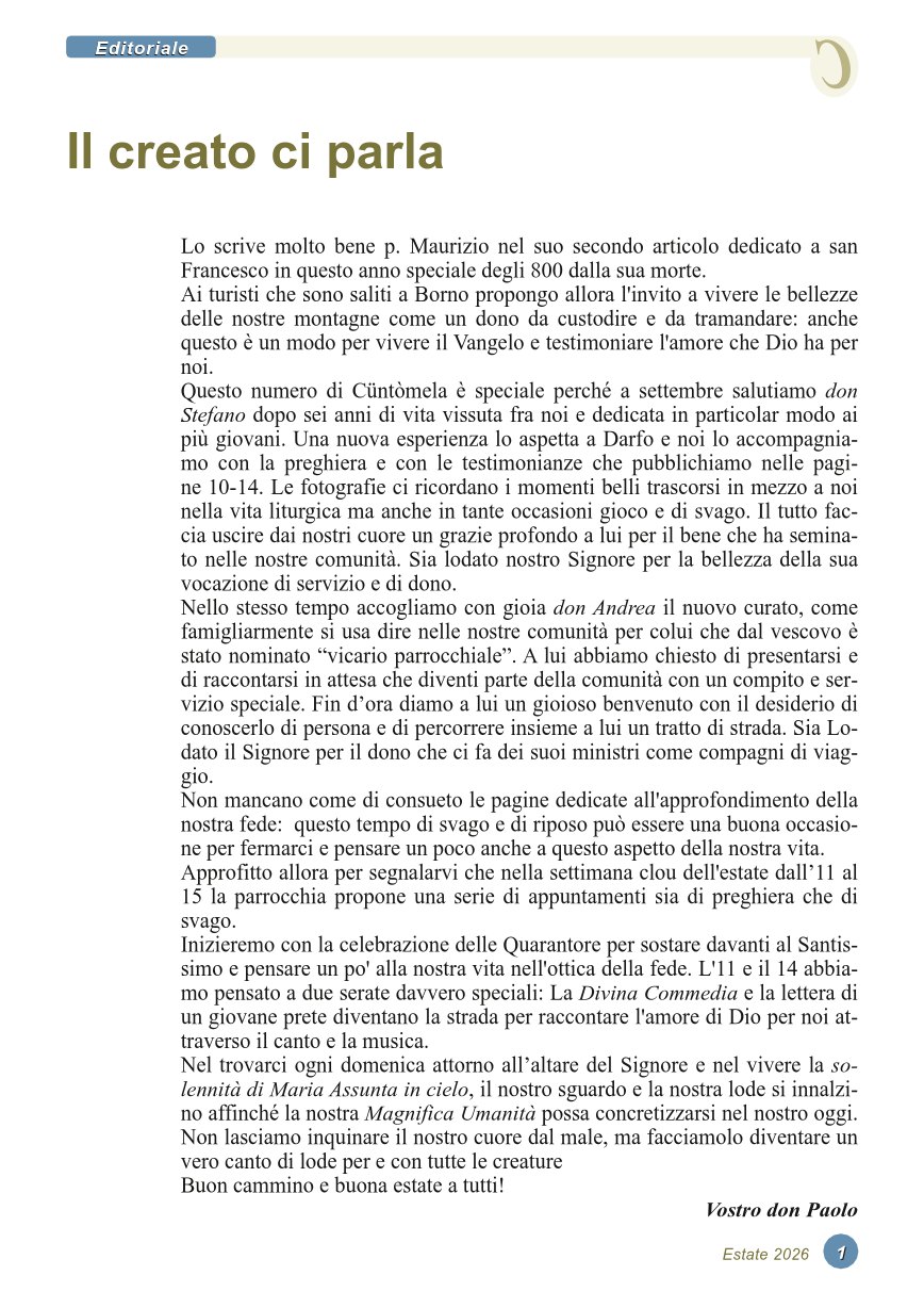 Il creato ci parla