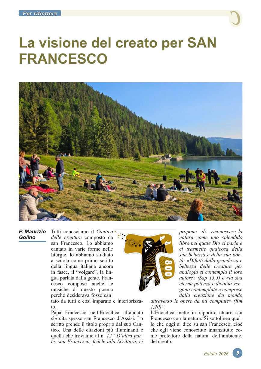 La visione del creato per SAN FRANCESCO