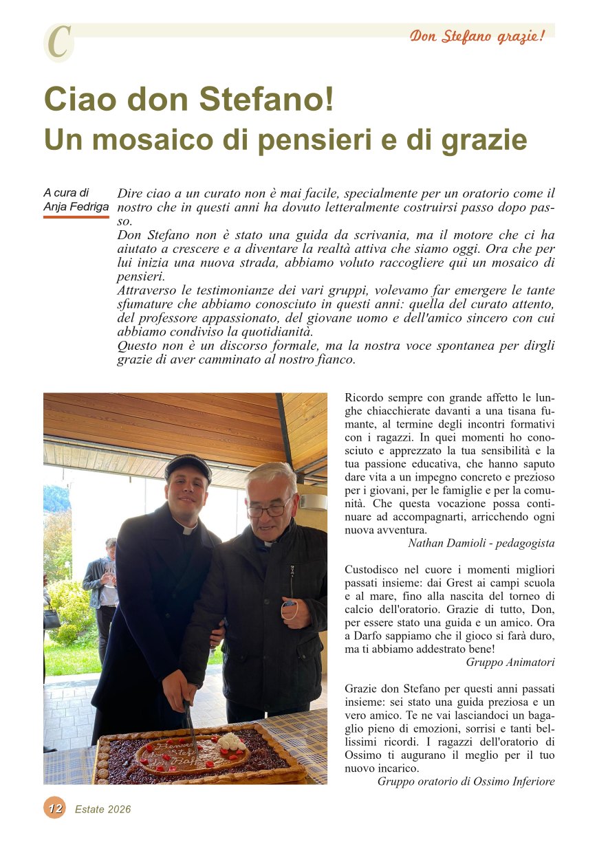Ciao don Stefano! Un mosaico di pensieri e di grazie 