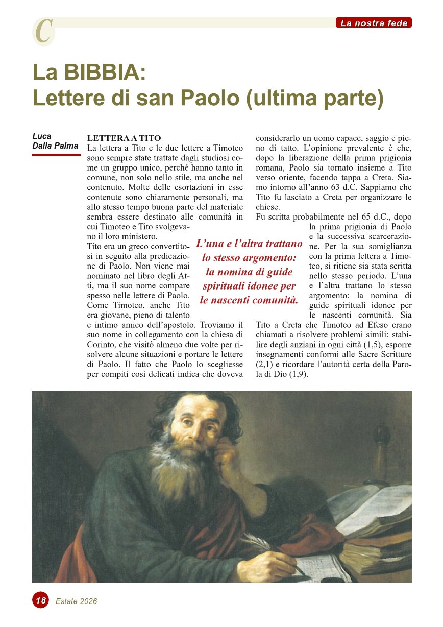 La BIBBIA: Lettere di san Paolo (ultima parte)