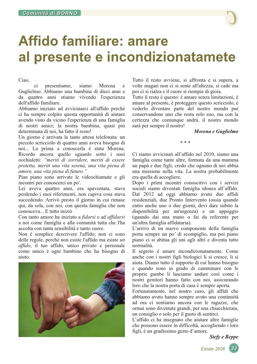 Affido familiare: amare al presente e incondizionatamente