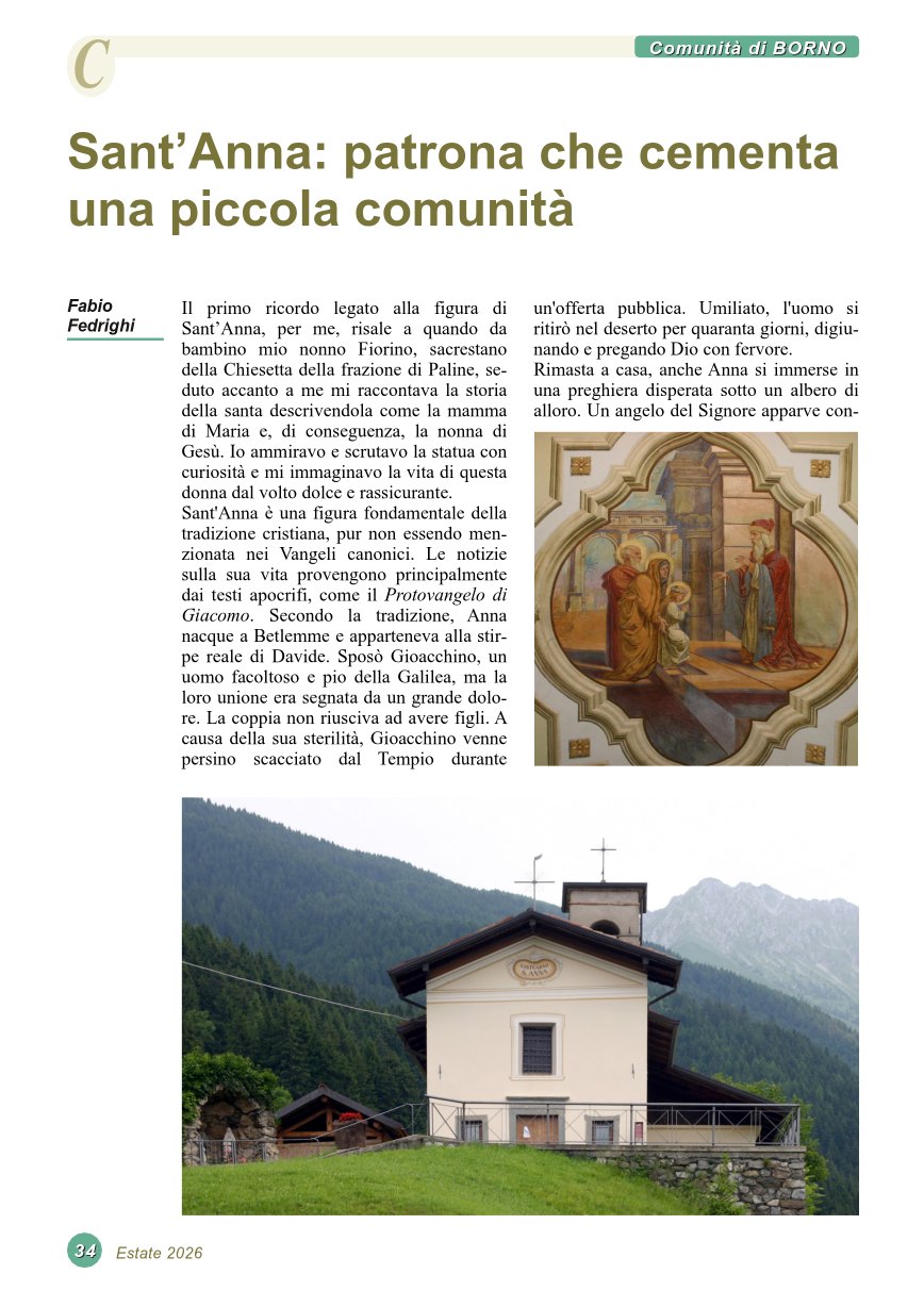 Sant’Anna: patrona che cementa una piccola comunità