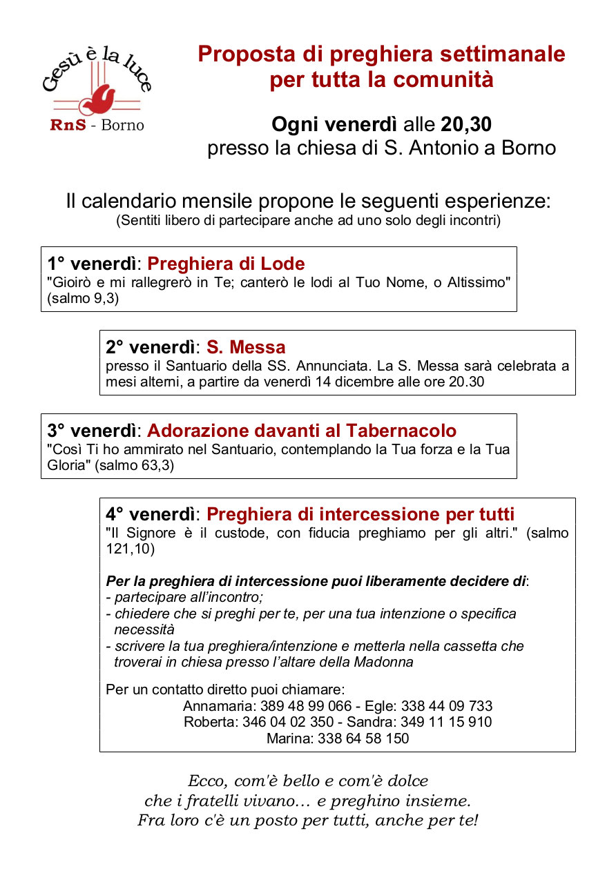 preghiera settimanale